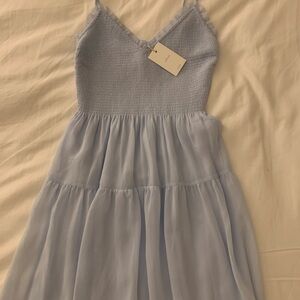 NWT - Aritzia Wilfred Tuberose Dress Glimmer (Baby Blue) XXS